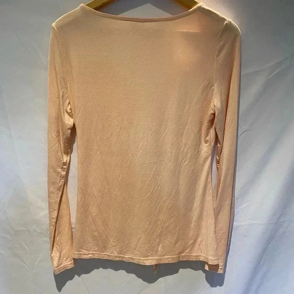 Pret-a-porTEE long sleeve cinch bust tee, blush, L NWT - Picture 3 of 4